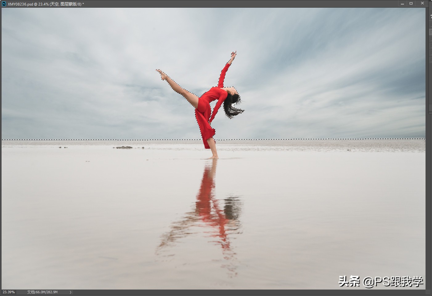 茶卡盐湖滤镜调色,湖边滤镜调色教程ps