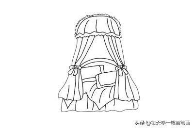 儿童公主床简笔画,简笔画公主床