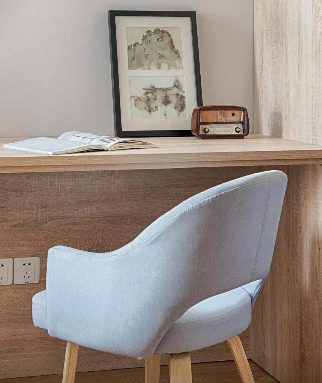 原木风茶室20平方空间装修效果图,100平方小户型原木风带茶室设计