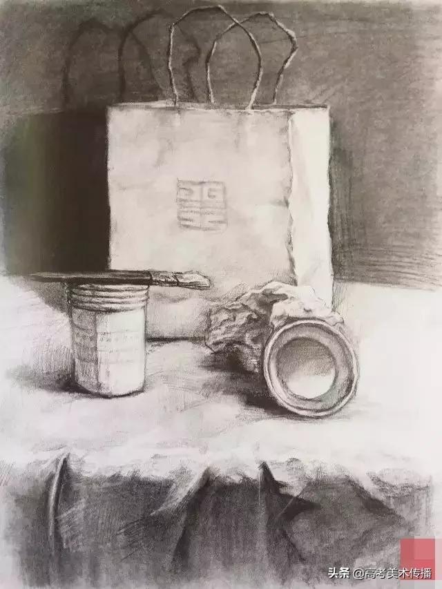 西安美院静物素描高分卷,西安美院素描半身像高分卷