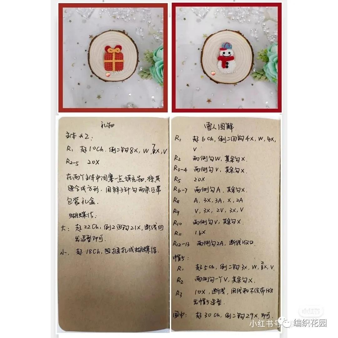 钩针图解：5Cm圣诞零钱包系列