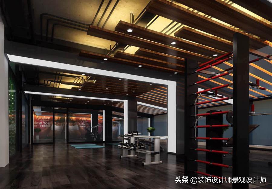 公司健身房设计效果图,书房健身房二合一设计效果图