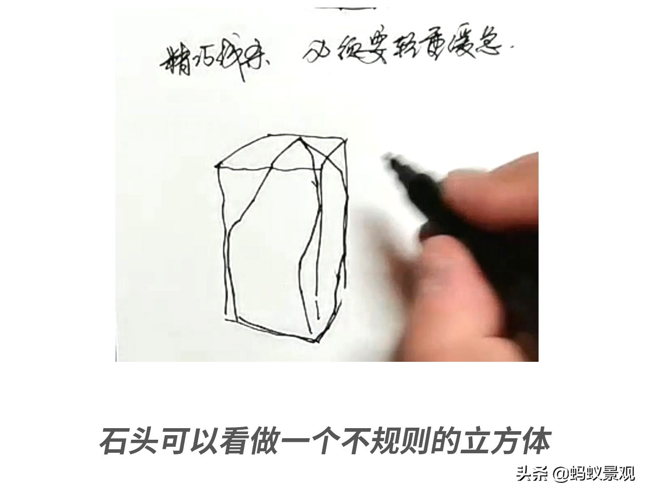 石头画法步骤视频教程园林,简单易学的石头画法