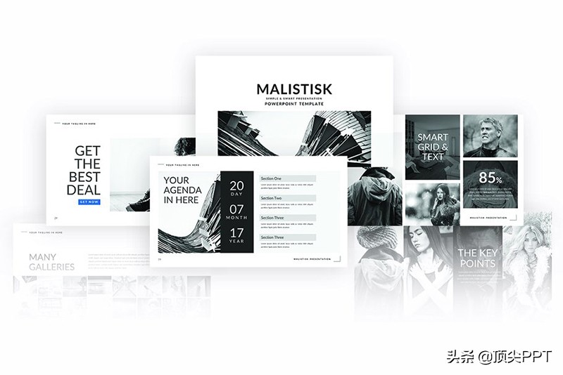 国外货，321页，极致简约PPT