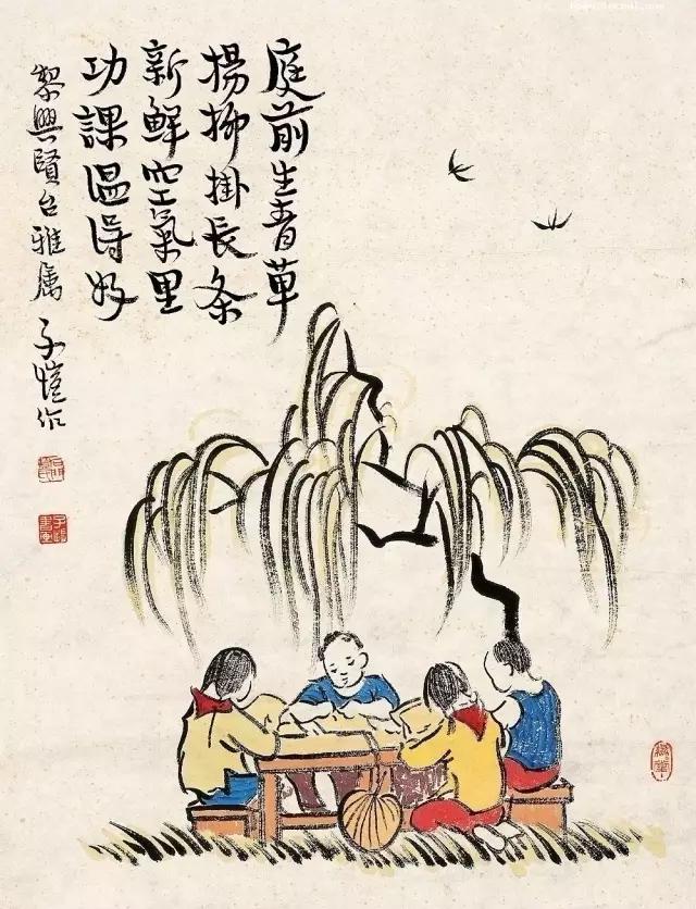 丰子恺画唐诗宋词,丰子恺的画醉了整个春天