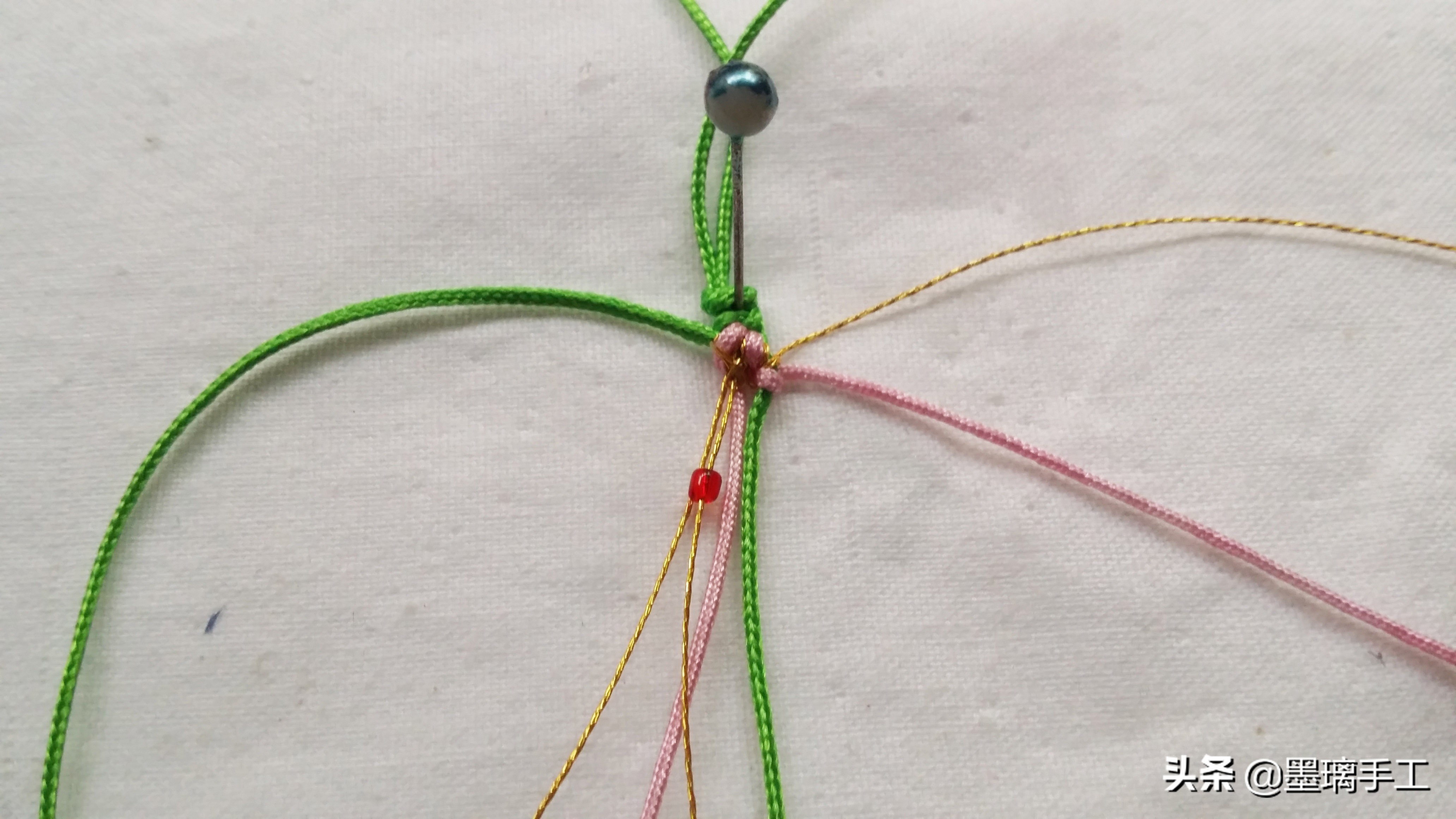 手工编织手链桃花结教程视频,简单手机绳编织教程简单又好看