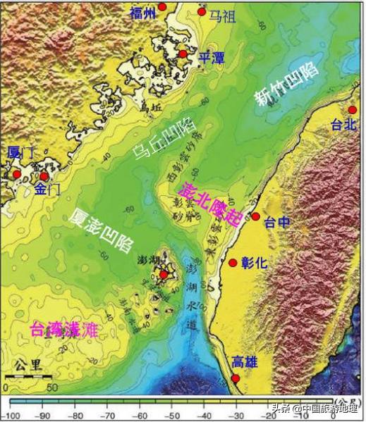 台湾海峡地图素材,台湾海峡地形图欣赏图片