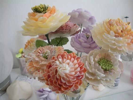 海边捡的贝壳可以做什么手工,贝壳创意手工种花