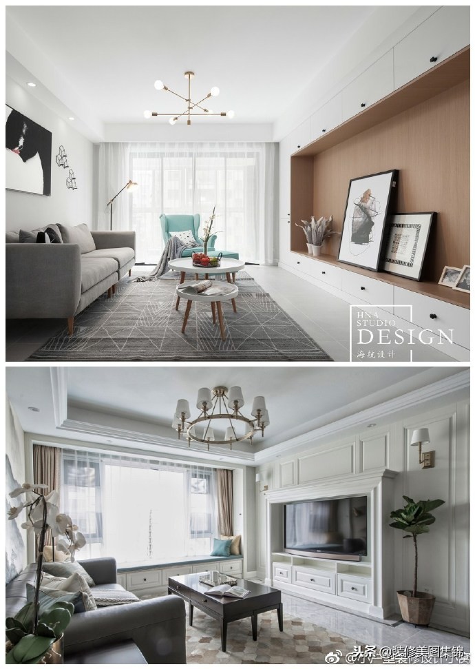 贝壳粉沙发背景墙效果图现代简约,现代简约大气装修客厅电视背景墙