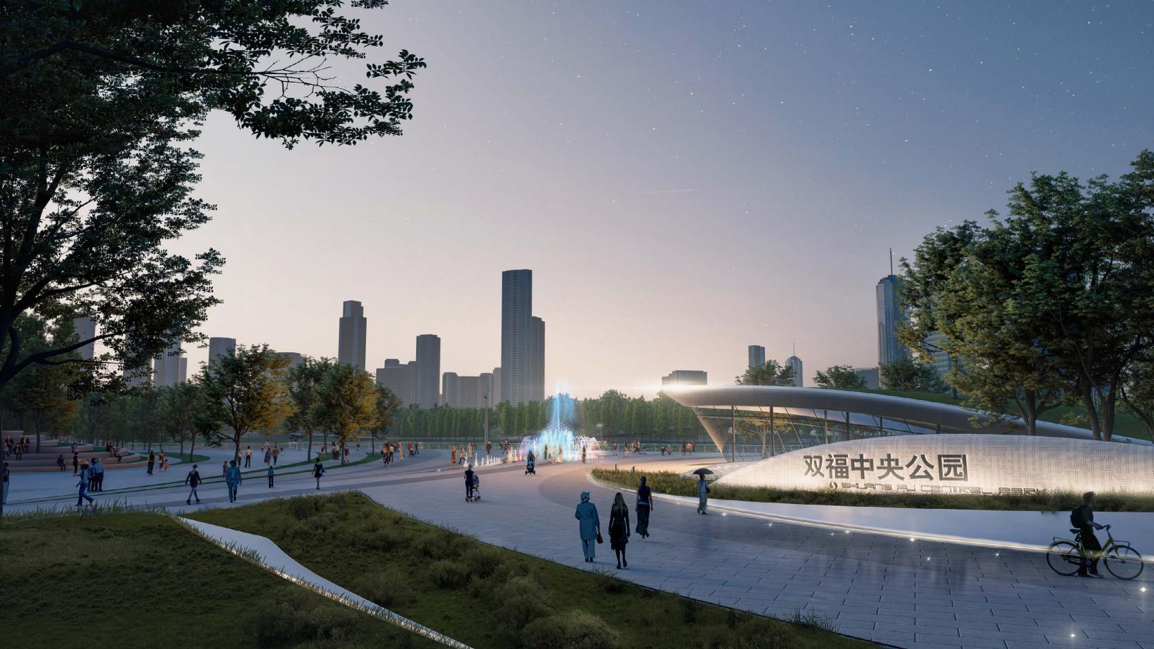 双福山水湖城,江津双福中央公园效果图