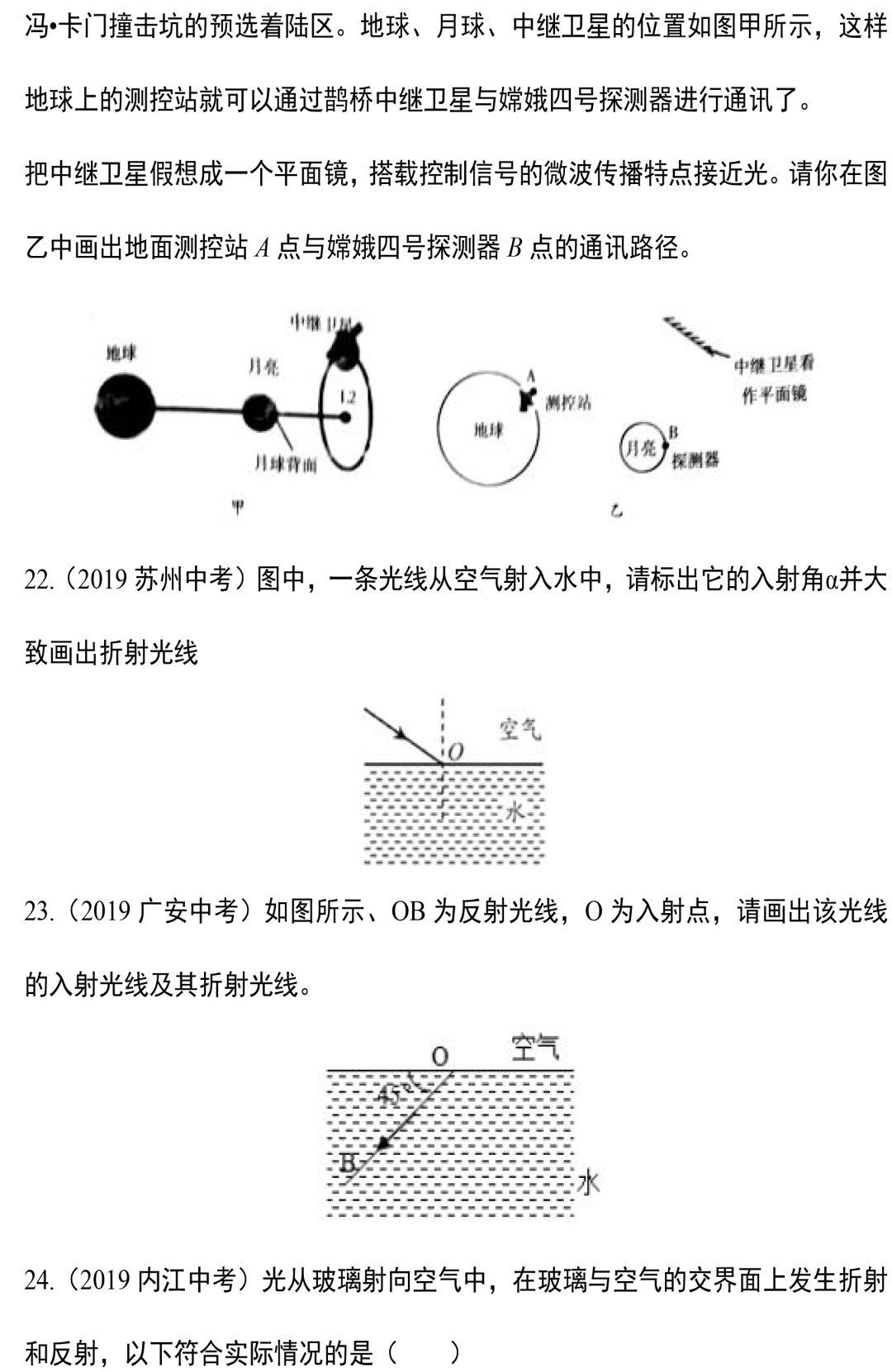 八年级物理光学作图练习题,八年级上册物理作图题讲解视频