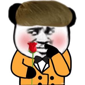 熊猫头表情包我要喝橙汁了,熊猫头拿着猫头表情包