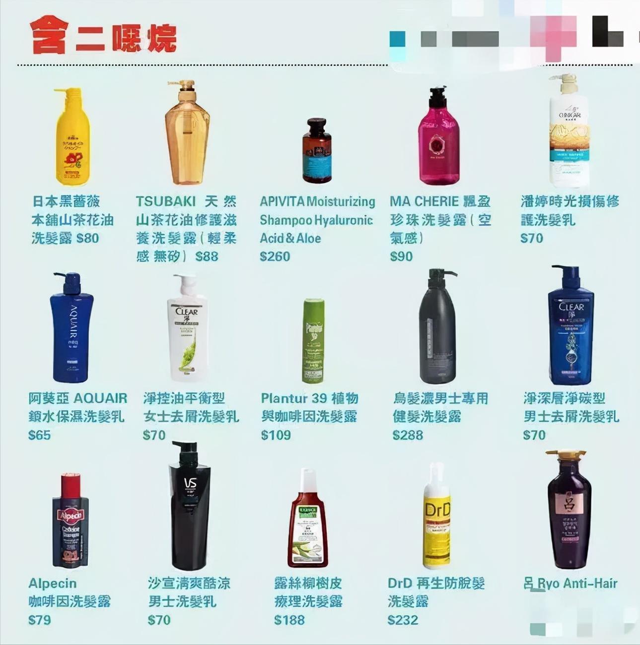 可怕的洗发水,官方公布的致癌洗发水