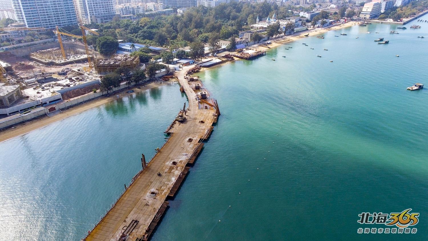 航拍北海第二湾,北海北岸震撼航拍