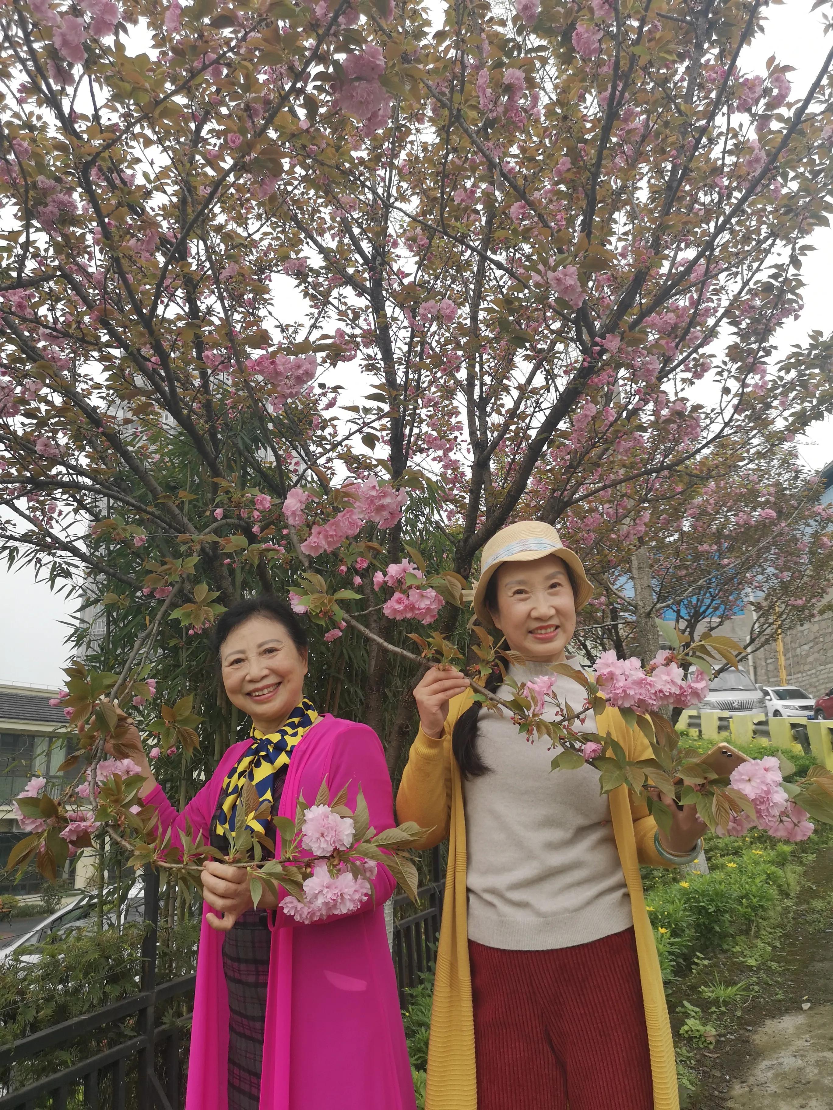 春游和姐妹踏青,春游踏青姐妹拍照