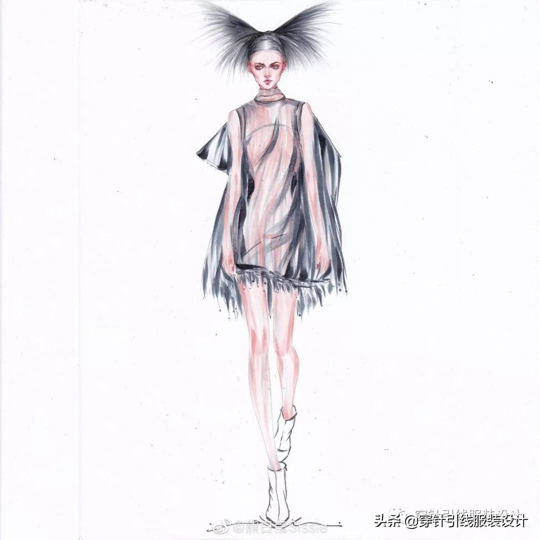 礼服服装效果图手绘,西装手绘服装效果图