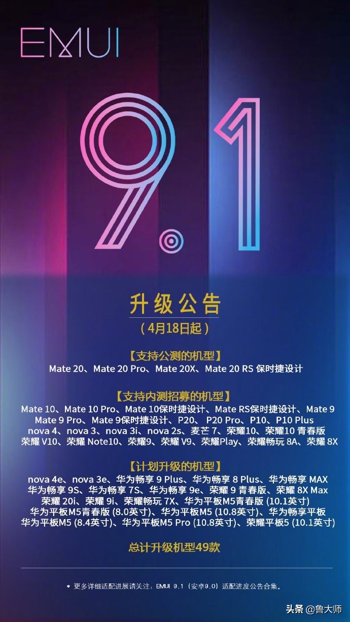 emui9.1升级计划名单,emui9.1更新有哪些
