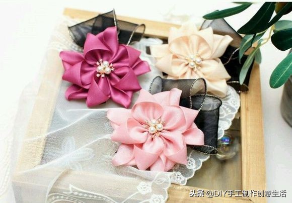 2.5厘米丝带古风蝴蝶结发饰教程,儿童古风丝带蝴蝶结发饰diy教程