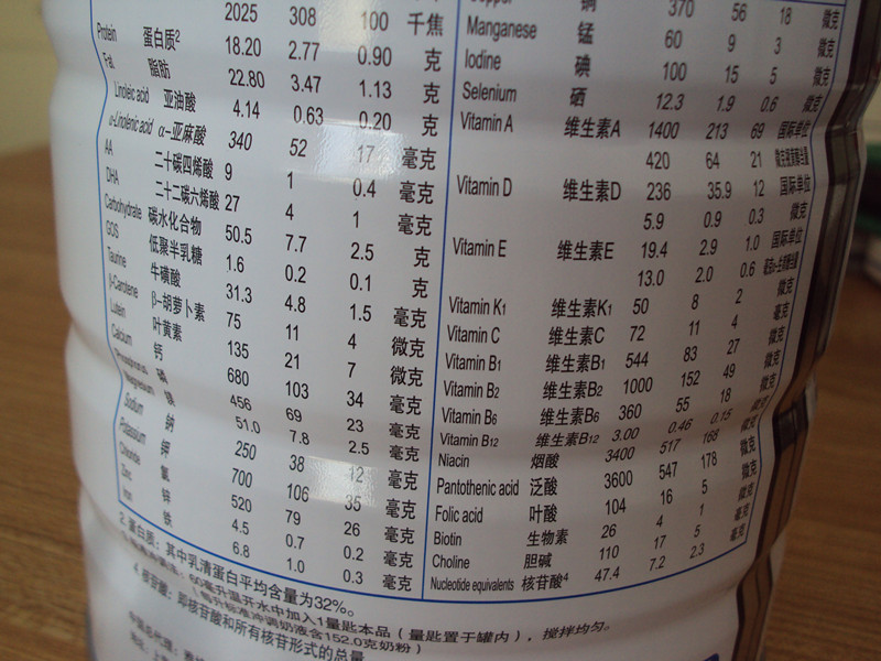 婴儿奶粉排行榜10强,史上最全奶粉营养对照表