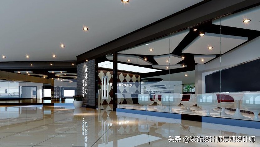 公司健身房设计效果图,书房健身房二合一设计效果图