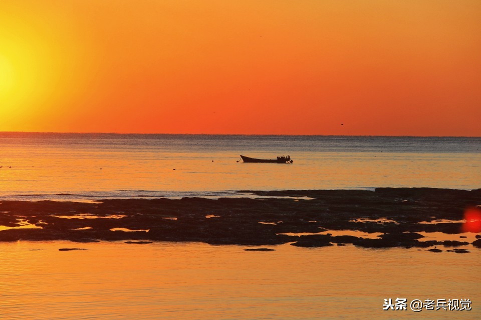 冬日大连观渤海,冬天大连看日落的海边