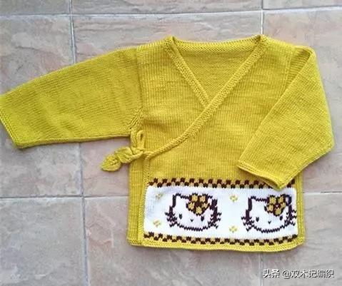 从上往下织开衫毛衣教程斜襟,0-6个月宝宝斜襟毛衣小开衫全过程
