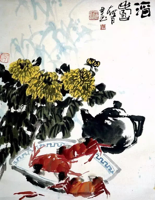 名家笔下的螃蟹诱人极了,中国名家笔下的螃蟹