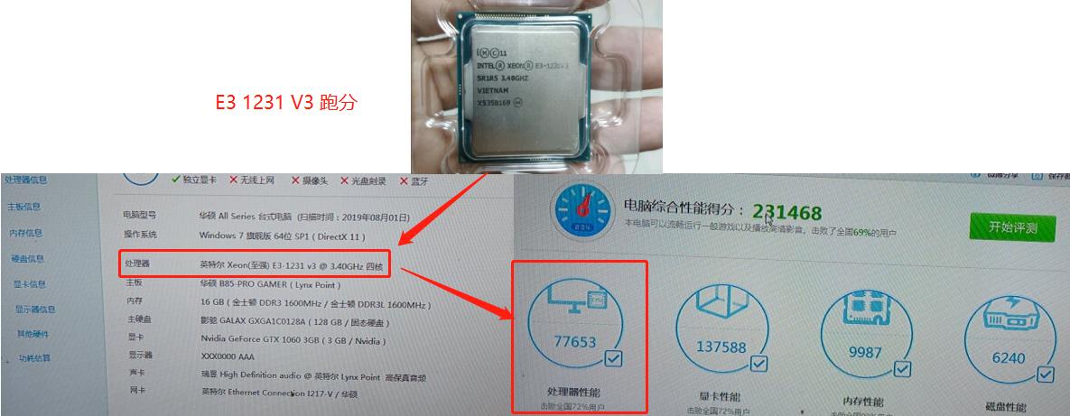 E31231V3目前处于什么水平,一代神U是否还能金枪不倒