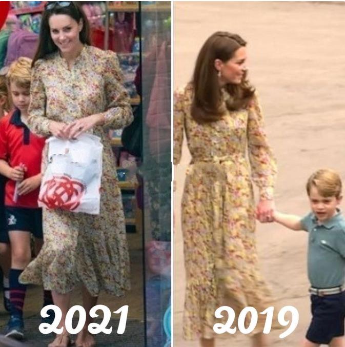 80后凯特变身家长，领着俩孩子购买文具，脚踩人字拖凉鞋依然贵气