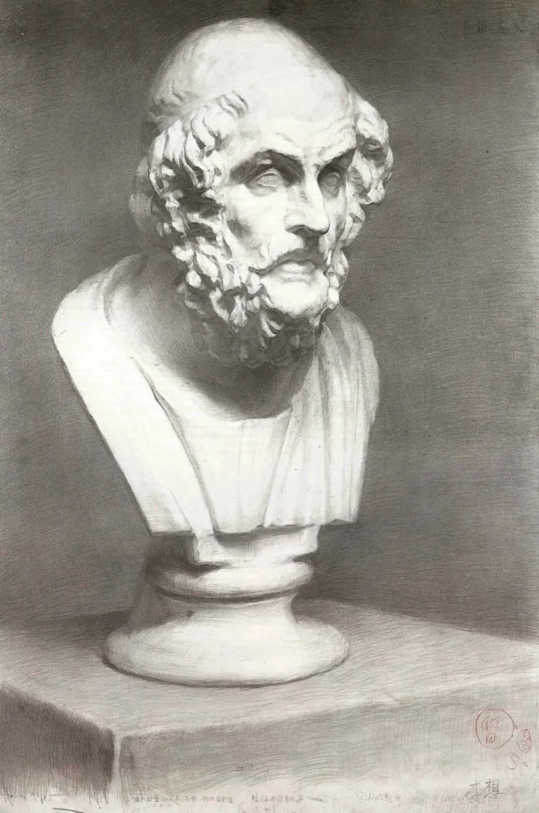 素描石膏像大师作品,石膏像名师