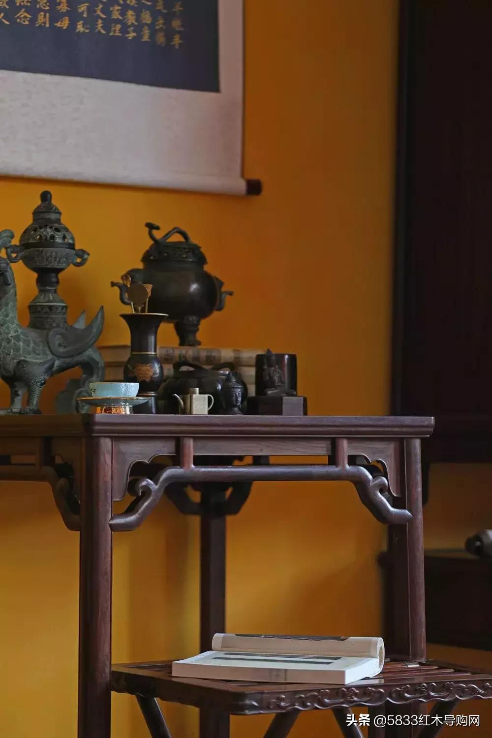 高罗锅枨明式方桌,黑檀罗锅枨四方桌