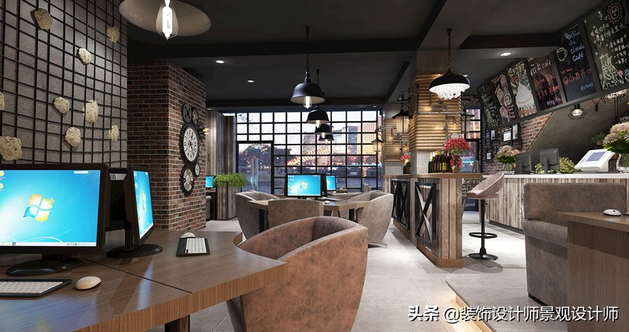 网咖设计方案及效果图,网咖室内设计图片观看