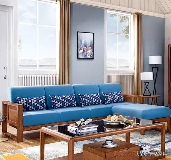 大户型北欧转角布艺沙发,转角布艺沙发小户型客厅