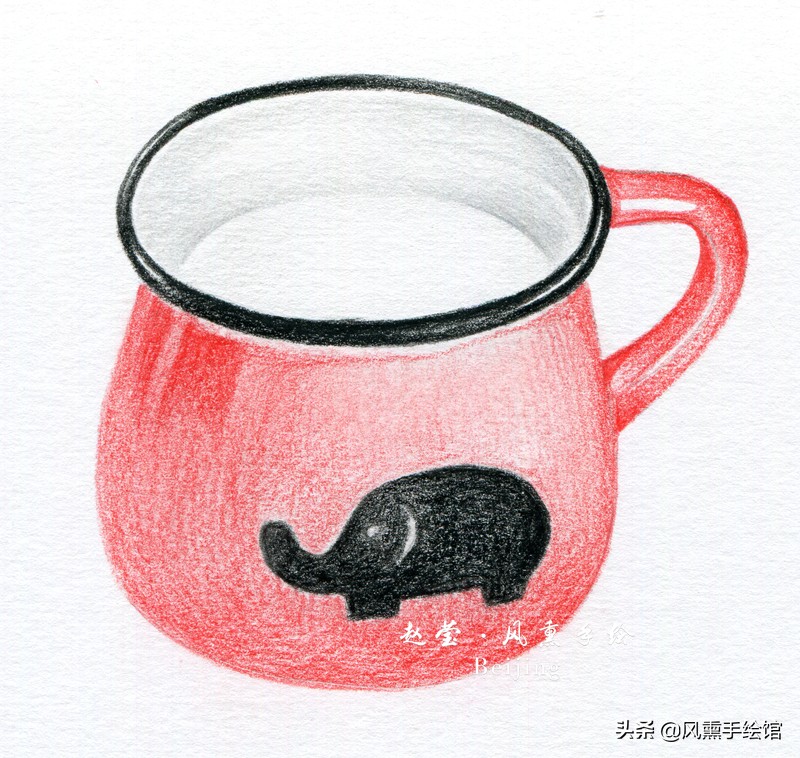 彩铅入门基础教程玻璃杯,零基础彩铅画水杯