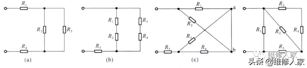 电阻的串并联示意图,电阻的串并联连接及等效变换