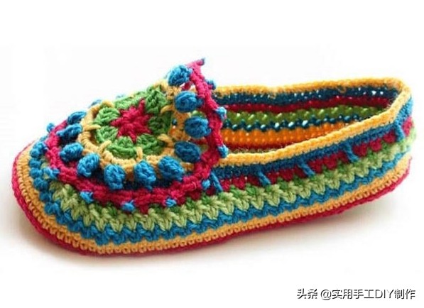手工钩鞋编织图案符号讲解,民族风鞋子钩织编织教程