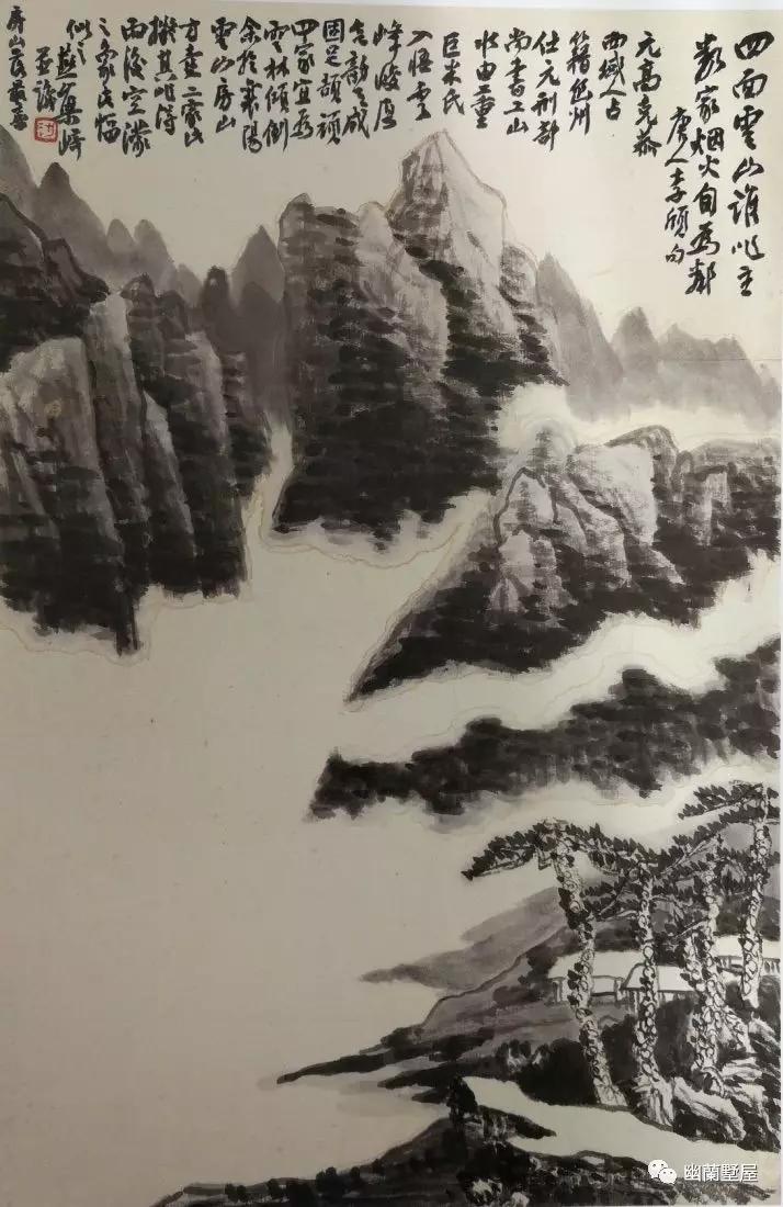 梁崎先生的山水画作品欣赏,当代著名书画大师梁崎作品鉴赏