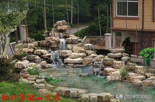 庭院假山鱼池制作视频,庭院假山设计制作视频
