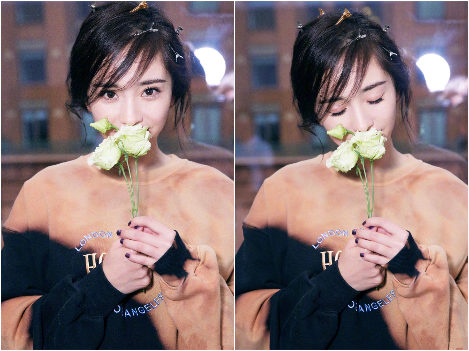 杨幂教你早春穿搭时髦卫衣正当时,杨幂gucci粉色卫衣