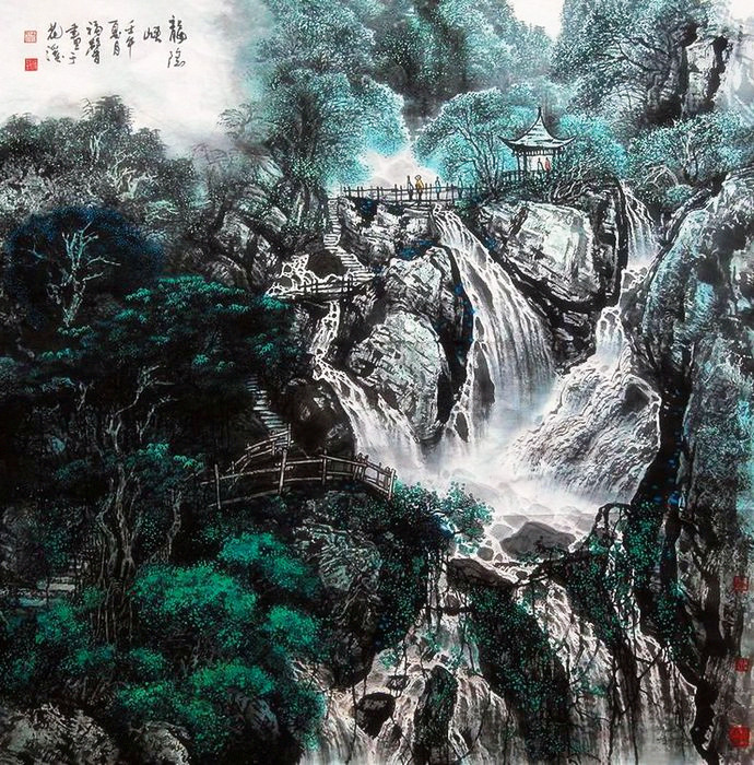 天天漫画网：画家沈福馨《空山不见人但闻人语声》