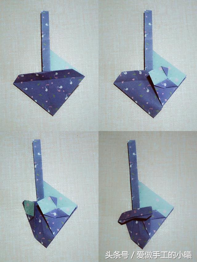 小时候小花篮折纸,儿童手工折纸大全花篮