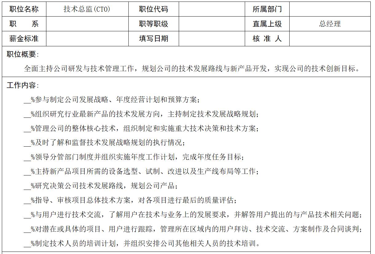 工作岗位及岗位职责大全,岗位职责及薪资模板