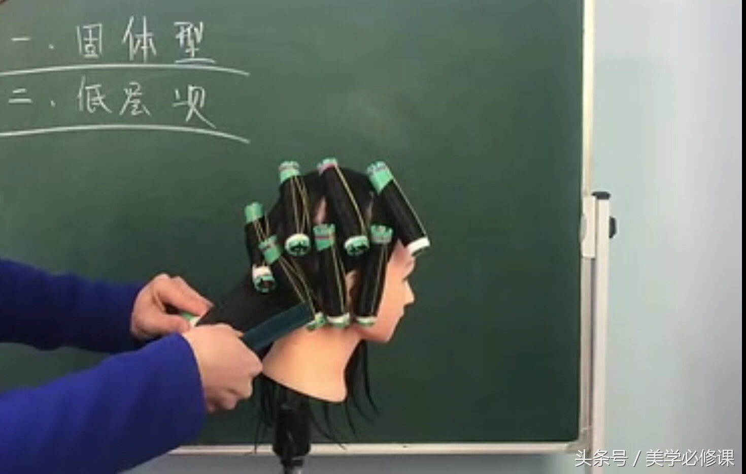 发梢直的蛋蛋卷烫发排杠教程,烫发发型及排杠教程