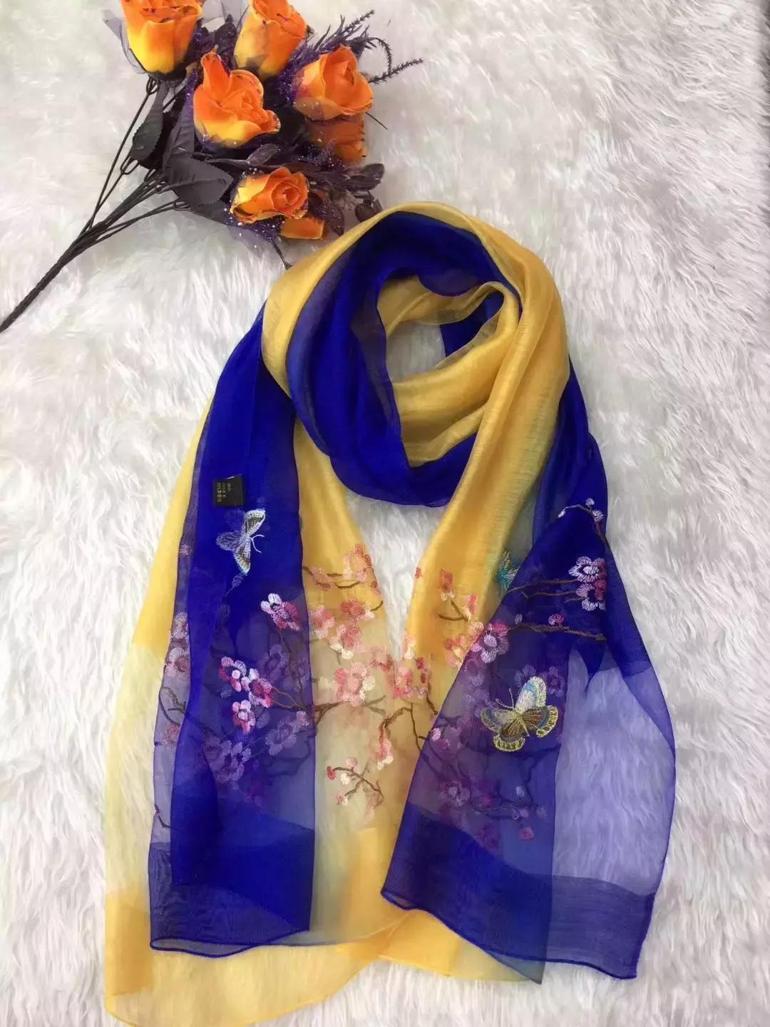 天丝刺绣丝巾,织围巾真丝