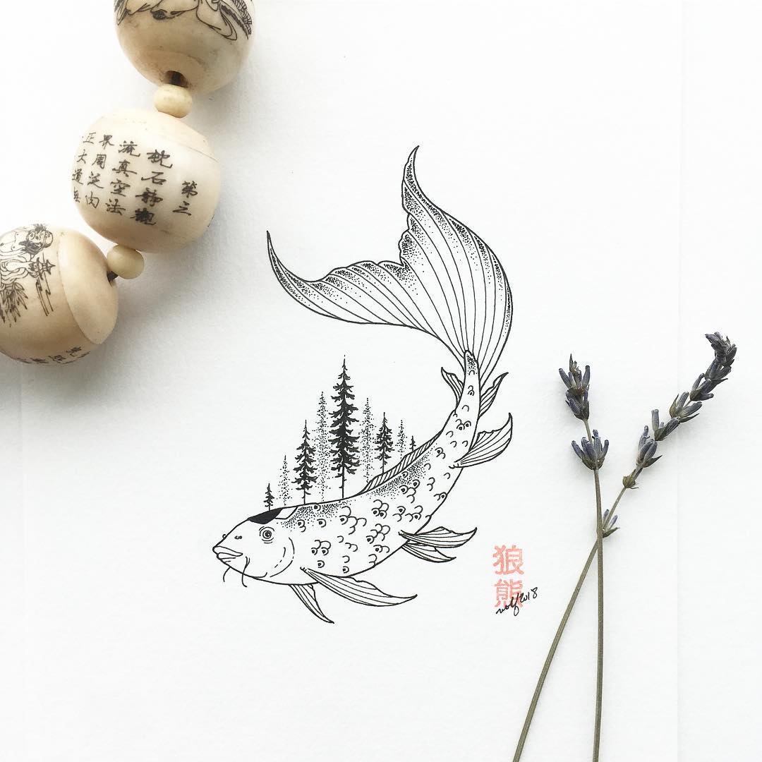 国外一对夫妻画手的手绘作品，里面有一些中国元素哦！