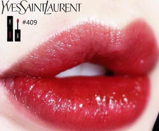ysl圣罗兰唇釉黑管409412,ysl409唇釉配什么颜色的眼影