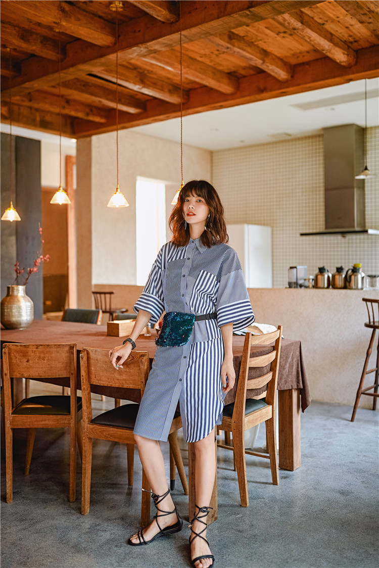 欧美显瘦条纹连衣裙爆款,条纹连衣裙怎么穿都显瘦