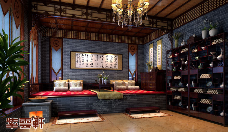 崂山区纯中式装修别墅,青岛崂山大平层装修200-300平