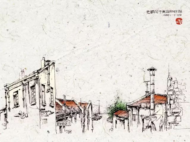 手绘青岛中山路游览图,手绘青岛建筑效果图