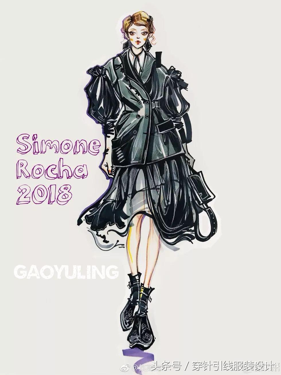 时装手绘图变颜色,时装手绘效果图礼服